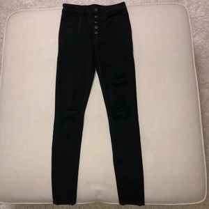 American Eagle High Rise Ripped Jeans